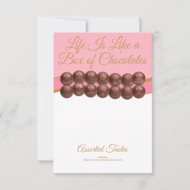 Livet är som en låda choklad anteckningskort (Framsida)