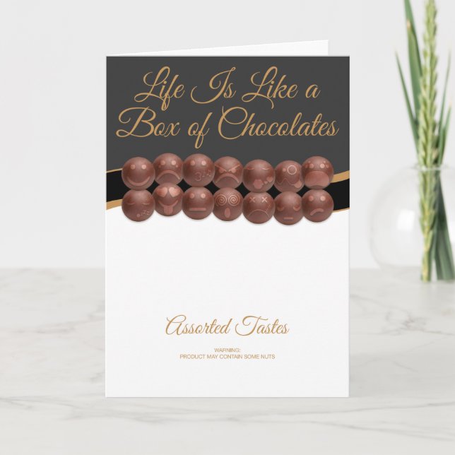 Livet är som en låda choklad kort (Framsida)