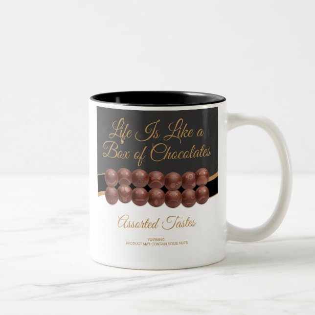 Livet är som en låda choklad Två-Tonad mugg (Höger)