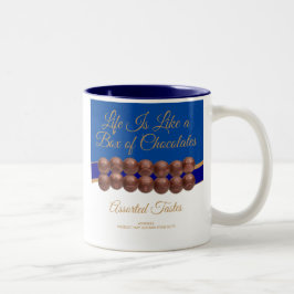 Livet är som en låda choklad Två-Tonad mugg