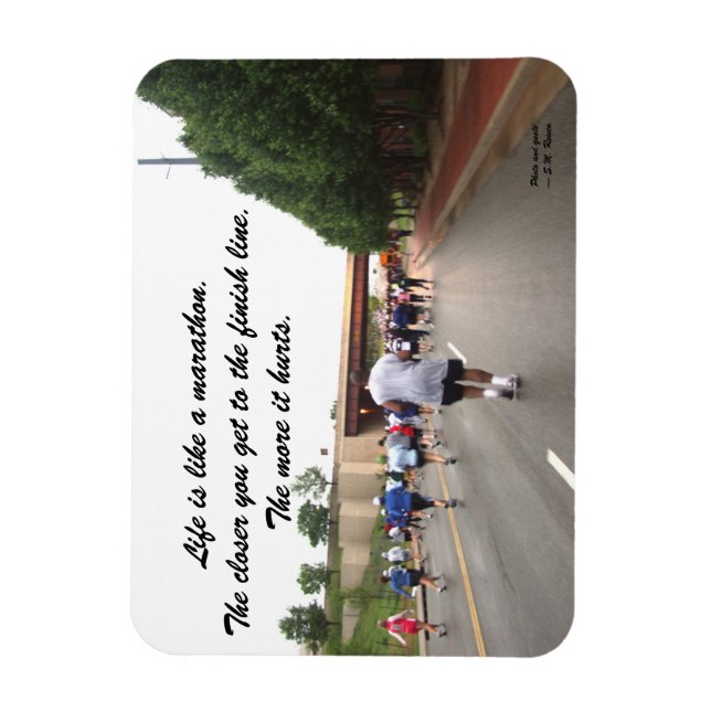 Livet är som en maratonmagnet magnet (Vertikal)