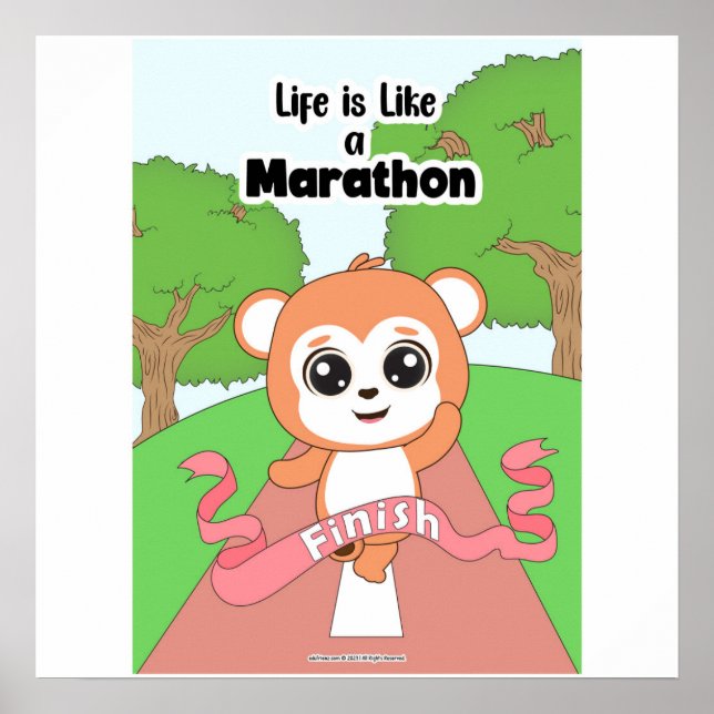 Livet är som en maratonväggkonst poster (Framsidan)