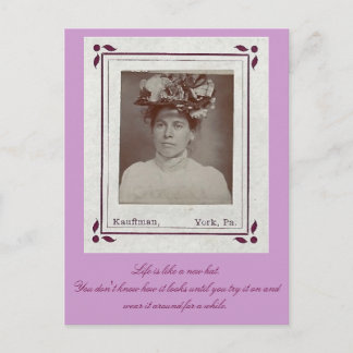 Livet är som en ny hatt... vykort