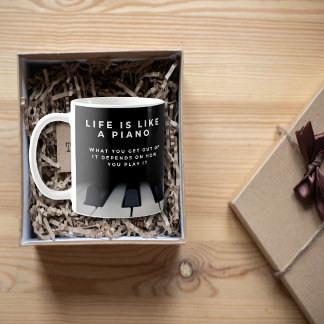 Livet är som en Piano-inspiration Kaffemugg