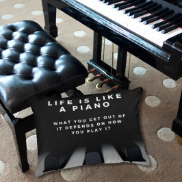 Livet är som en Piano-inspiration Prydnadskudde
