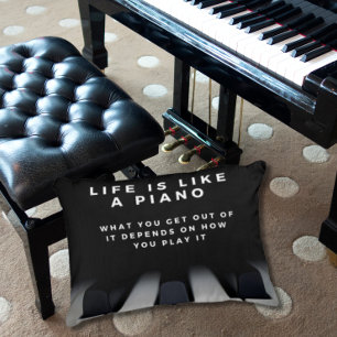 Livet är som en Piano-inspiration Prydnadskudde