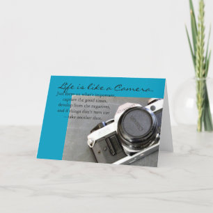 Livet är som ett Camera Greeting Card Kort