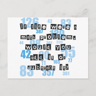 Livet är som matematik vykort