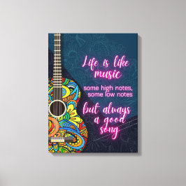Livet är som Music, alltid bra sång Canvastryck