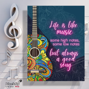 Livet är som Music, alltid bra sång Vykort