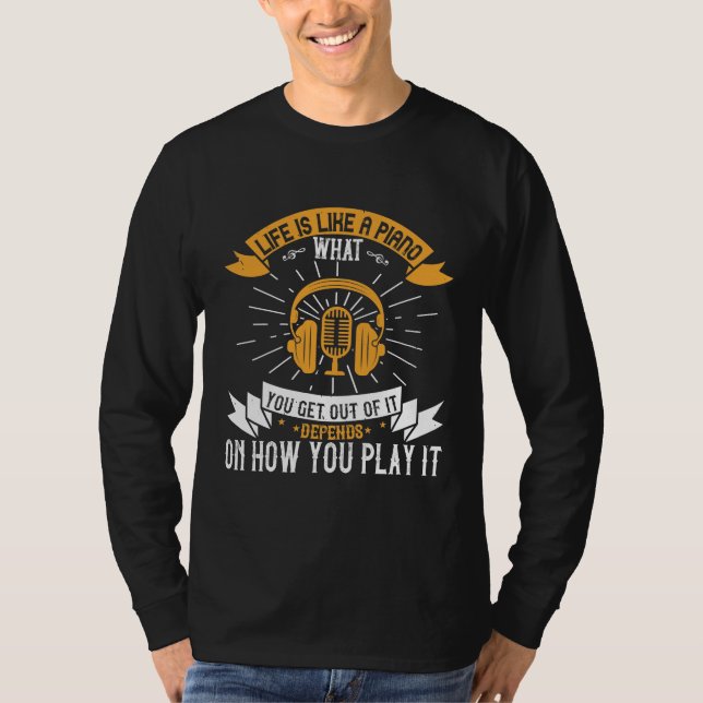 Livet är som Piano T Shirt (Framsida)