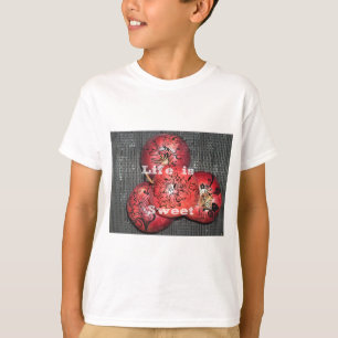 Livet är sötat: Apple och Blommigt Motif Design T Shirt