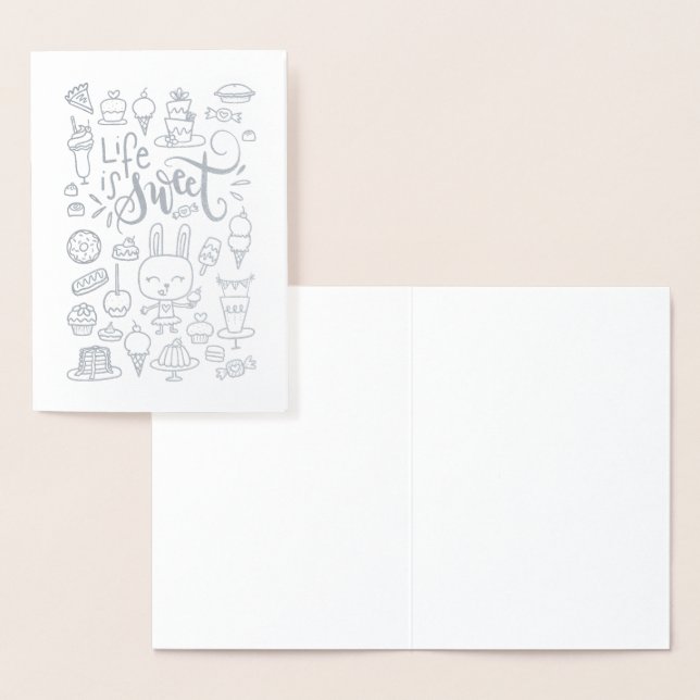 Livet är sötat folierat kort (Display)