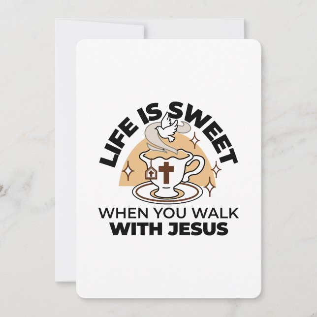 Livet är sötat med Jesus - Christian Faith Tea Kop Julkort (Framsida)