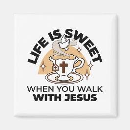 Livet är sötat med Jesus - Christian Faith Tea Kop Magnet
