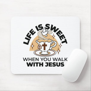 Livet är sötat med Jesus - Christian Faith Tea Kop Musmatta