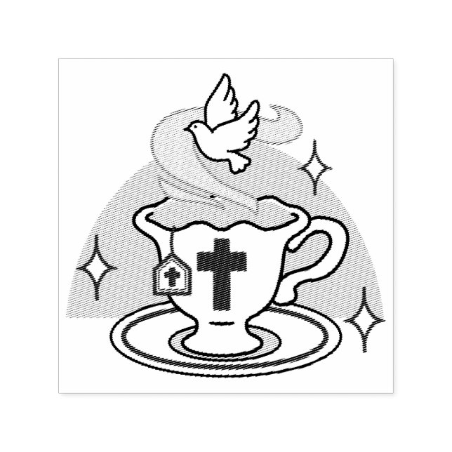 Livet är sötat med Jesus - Christian Faith Tea Kop Självfärgande Stämpel (Design)