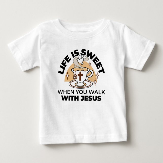Livet är sötat med Jesus - Christian Faith Tea Kop T Shirt (Framsida)