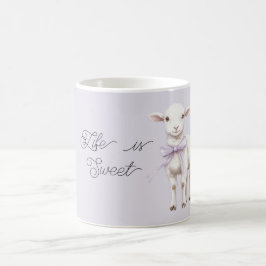 Livet är Sött Lavendelbow Happy Lamm Kaffemugg