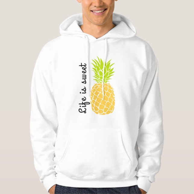 Livet är sött med ananas hoodie (Framsida)