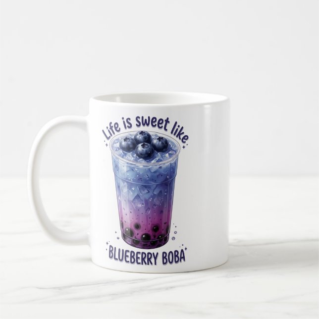 Livet Är Sött Som Blåbärs Boba Kaffemugg (Vänster)