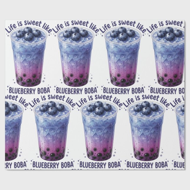 Livet Är Sött Som Blåbärs Boba Presentpapper (Platt)