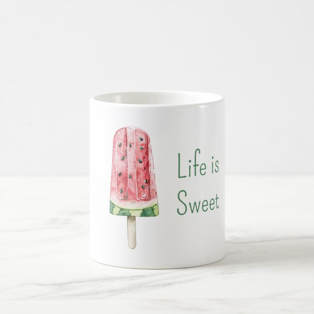 Livet är sött vattenmelonpopsicle kaffemugg (Center)
