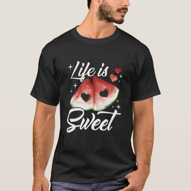 Livet är sötvattenmelondagen t shirt (Framsida)