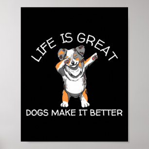 Livet Är Stort Hundar Gör Det Bättre Vintage Hund Poster