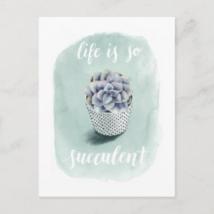 Livet är Succulent I Vykort