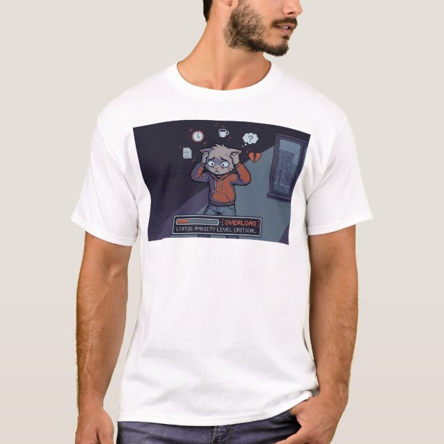 Livet Är Svårt Läge – Övertänkande Debuff T Shirt (Framsida)