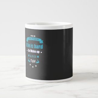 Livet Är Svårt Så Vakna Upp Och Kämpa Motivationsm Jumbo Mugg