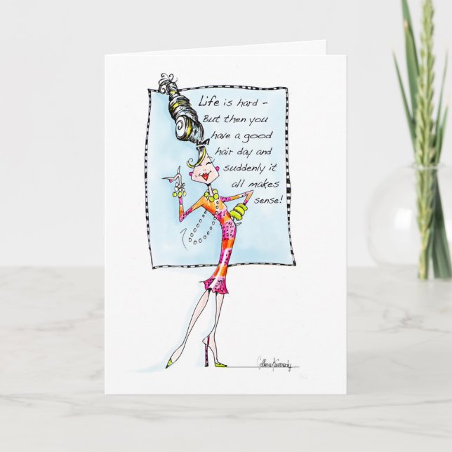 Livet är svårt, sen har du en bra hårdag! kort (Framsida)