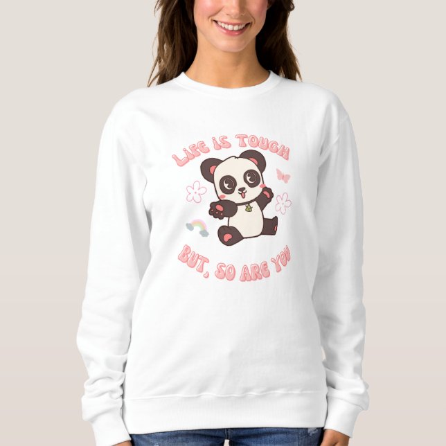 Livet är Tuff Cute Panda T Shirt (Framsida)