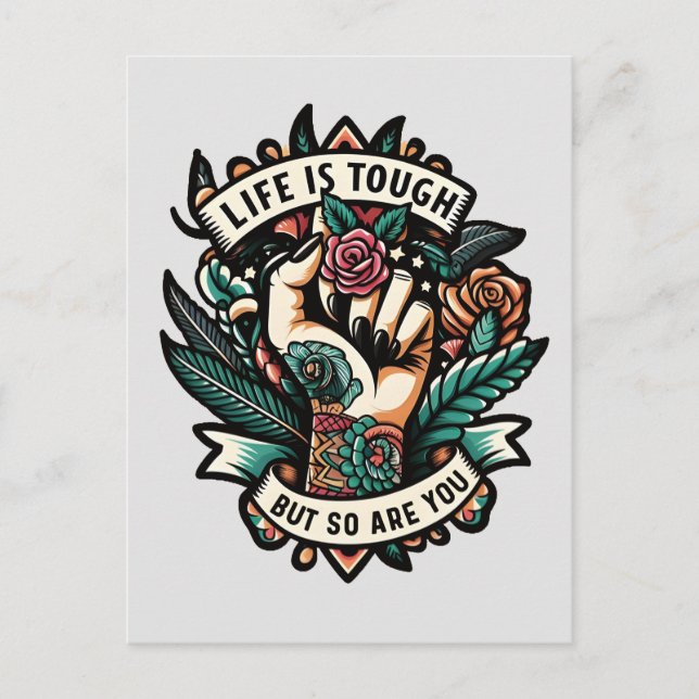 Livet är tuff. vykort (Framsida)