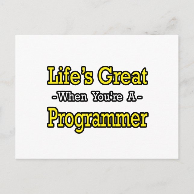 Livet är Underbart.. Programmerare Vykort (Framsida)