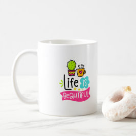 Livet är vackert Anpassningsbar Designer Coffee Mu Kaffemugg
