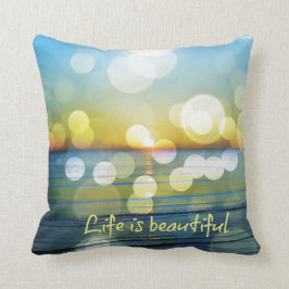 Livet är vackert Beach Sunrise Pillow Kudde