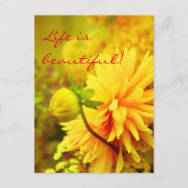 Livet är vackert | Golden Gult Dahlias Vykort