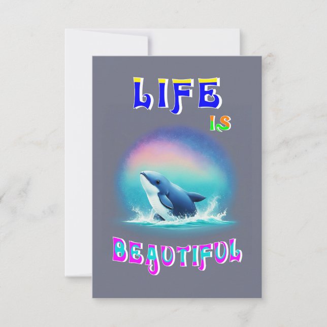 Livet är vackert Hermanus Afrika September Whale Tack Kort (Framsida)