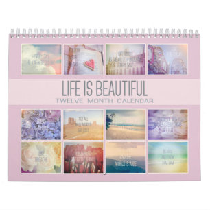 Livet är vackert inspirerande Pastellfoton Kalender