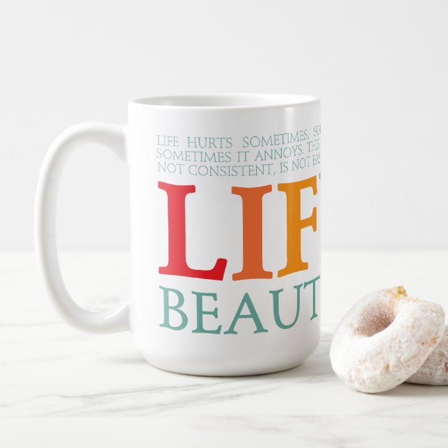 Livet är vackert kaffemugg (Med munk)