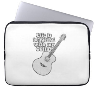 Livet är vackert med min gitarr. laptop fodral
