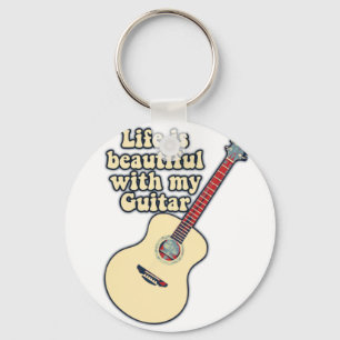 Livet är vackert med min gitarr. ord. nyckelring