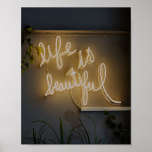 Livet är vackert Neon Ljus Poster