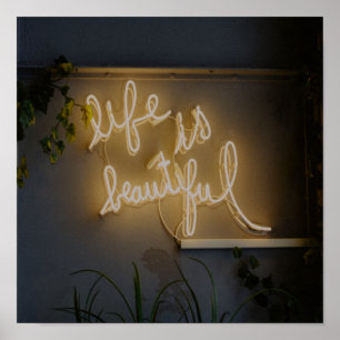 Livet är vackert Neon Ljus Poster