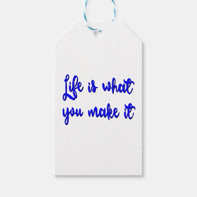 Livet är vad du gör det till typografi presentetikett (Framsidan)