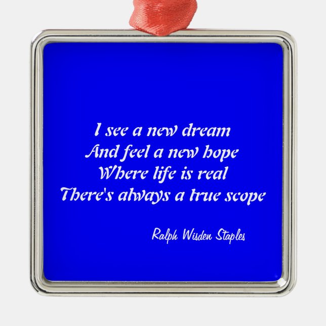 Livet är verkligt julgransprydnad metall (Framsidan)