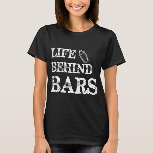 Livet bakom Pub Funny Bartending Mixolog Barte T Shirt (Framsida)