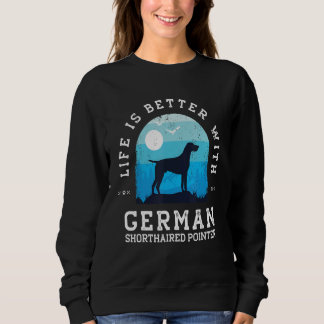 Livet Bättre Tysk Korthårig Pointer Vintage Blå T Shirt